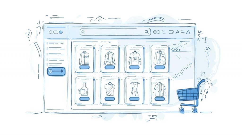 dibujo de una tienda online