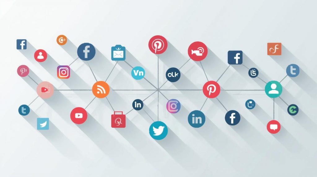 iconos redes soaciales unidos entre sí